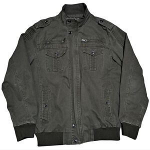 Outdoor Jacket Gorpcore Retro Utility Military Casual Jacket Olive Green Large